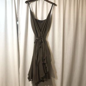 POLO Ralph Lauren Olive Mini Silk Wrap Dress